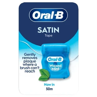Fil dentaire en ruban ciré Oral-B Satin Tape, saveur menthe, 50 m