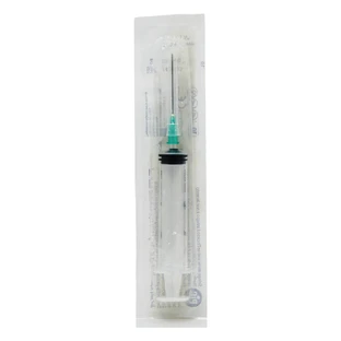 Pic: 10-ml disposable syringe with a 21G needle