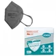 Barbeador FFP2/KN95-masker met hoge beschermingsgraad, grijs, verpakking van 20 stuks