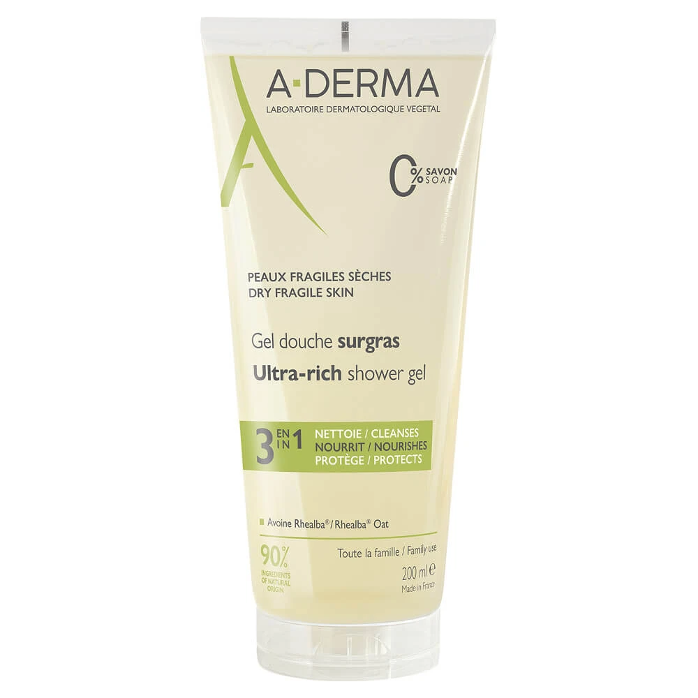A-Derma 3-in-1 Ultra-Moisturizing Shower Gel 200 ml