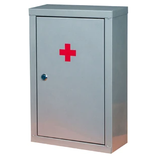 Mobiak Wall-Mounted Metal First Aid Box, Type A, with Two Shelves and a Lock 0805406