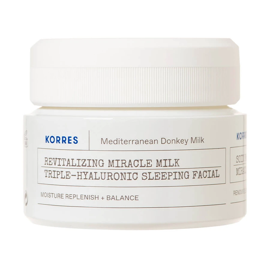 Korres Nachtcrème met ezelinnenmelk en 3 soorten hyaluronzuur voor de droge, vochtarme huid 40 ml