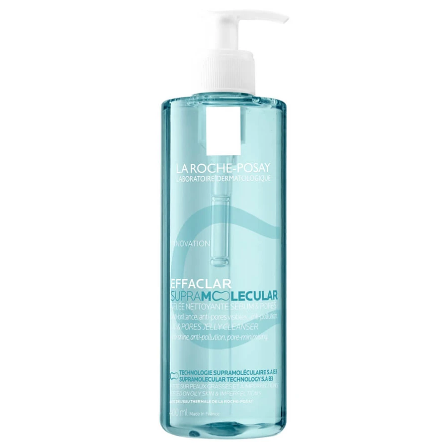 Gel limpiador Effaclar Supramolecular para el exceso de grasa y los poros de La Roche-Posay, 400 ml