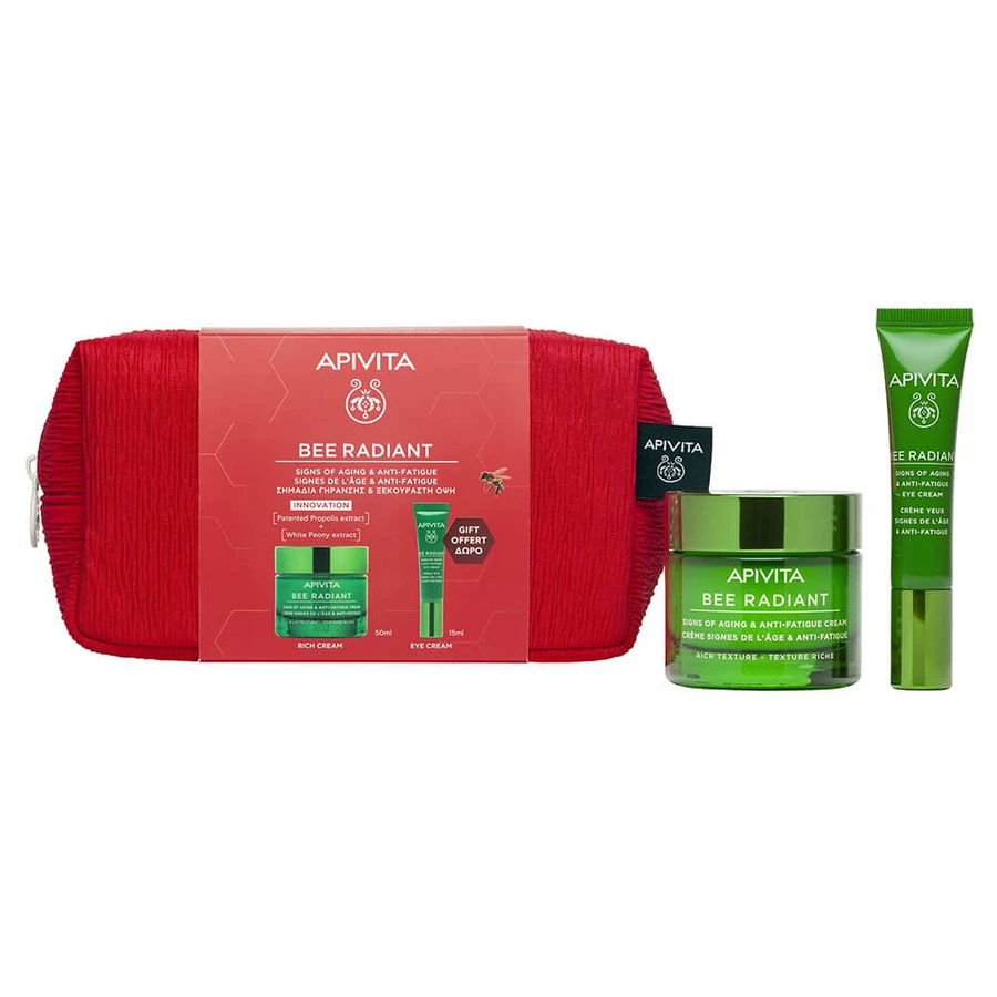 Pack promotionnel Apivita : Crème Bee Radiant à la texture onctueuse 50 ml et crème pour les yeux OFFERTE 15 ml