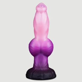 Siliconen hondendildo met ballen en zuignap 23,5 x 5 cm - Roze