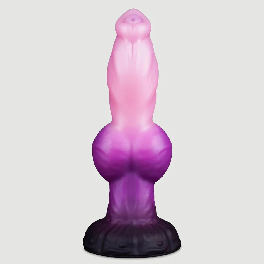 Siliconen hondendildo met ballen en zuignap 23,5 x 5 cm - Roze