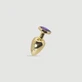 Anal Collection: grote metalen buttplug met rond sieraad – goud/rood