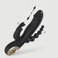 Sexopolis Hugo Rabbit Silicone Vibrator with Anal Beads - Black
