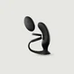 Vibrador anal de silicona «Double Game» con anillo para el pene - Negro