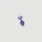 Anal Collection: kleine siliconen buttplug met rond sieraad - paars/lichtblauw