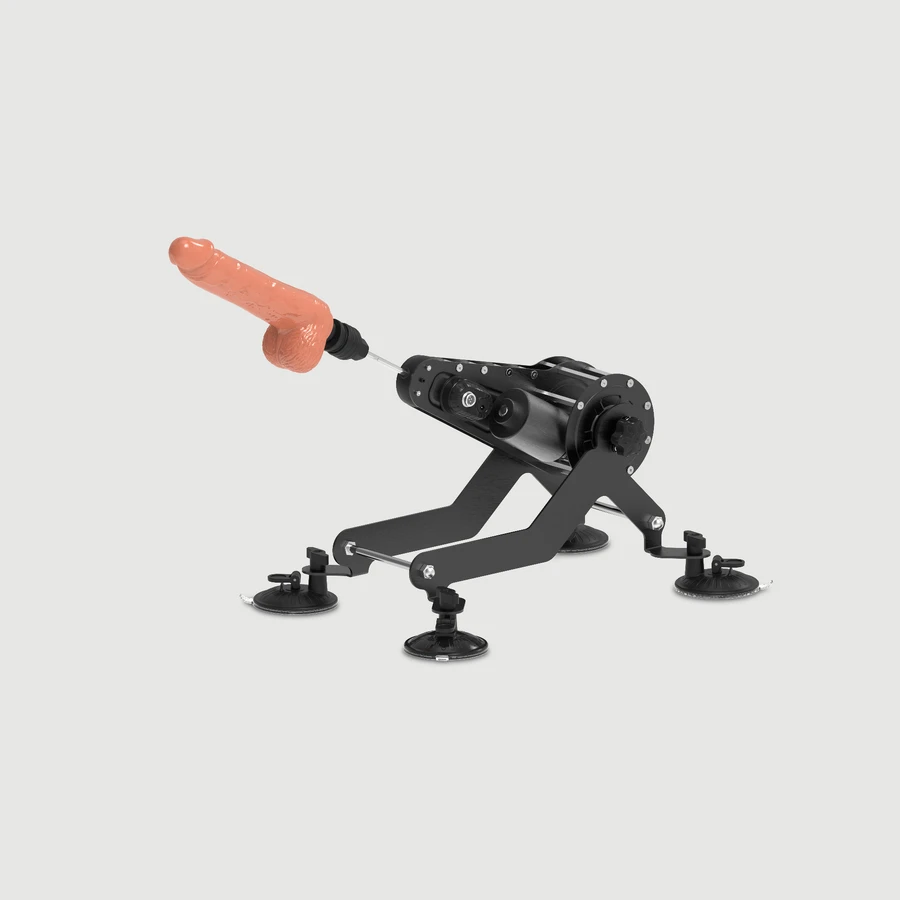La machine sexuelle multifonction Spider Premium avec fonction chauffante et vibrante - Noir