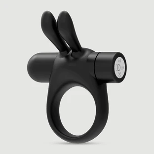 Bunny vibrerende penisring met twee oortjes - Zwart
