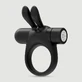Anillo vibrador para el pene con forma de conejito y dos orejas - Negro