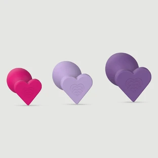 Love Signal Dreifach-Herz-Analplug-Set – mehrfarbig