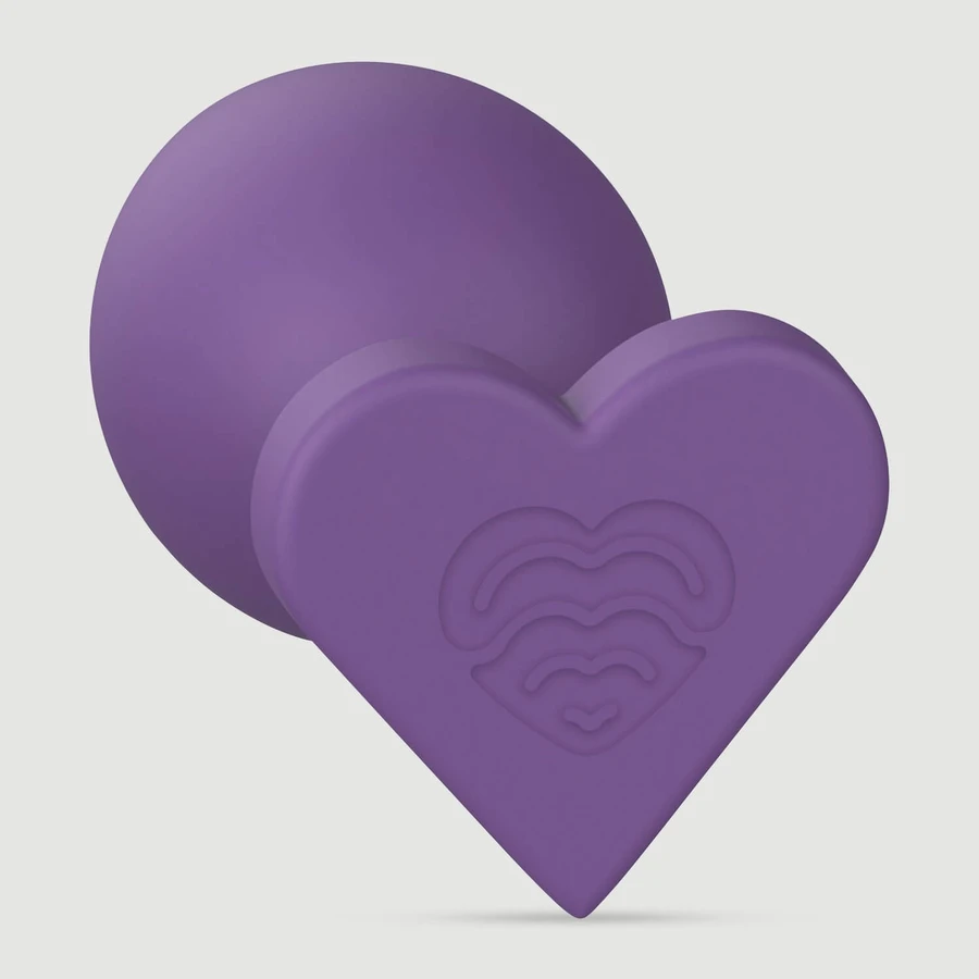 Love Signal Heart-Shaped Plug, Large - Purple