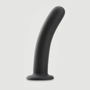 Grote, gladde siliconen dildo voor beginners met zuignap - Zwart