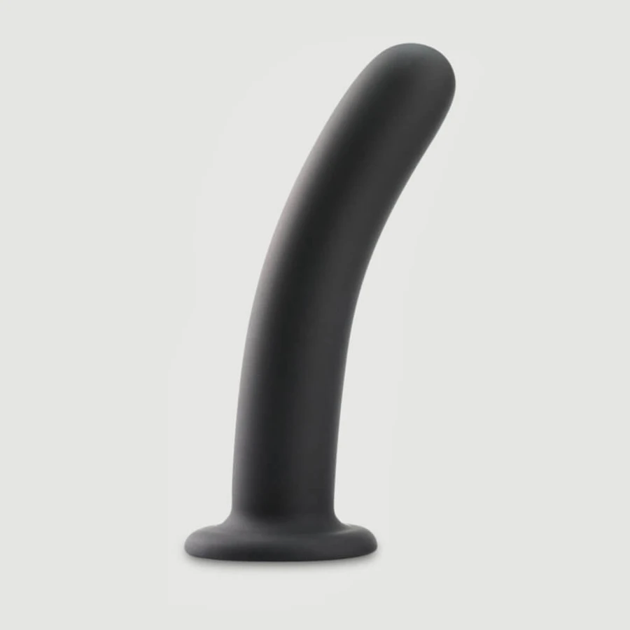 Grote, gladde siliconen dildo voor beginners met zuignap - Zwart