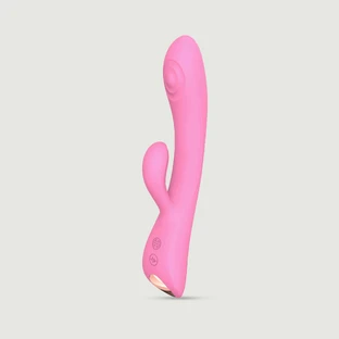 Vibromasseur « lapin » en silicone Bunny & Clyde Premium Tapping - Rose