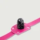 Leren mondknevel met realistische, glanzende dildo - roze