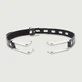Leather Mouth Gag With Metal Hooks - Black