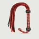 Braided-Handle Flogger With Soft Strands - Red/Black