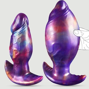 Inflatable Silicone Butt Plug With Pump 17.5 x 5.7 cm - Purple