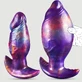 Plug anal gonflable en silicone avec pompe, 17,5 x 5,7 cm - Violet