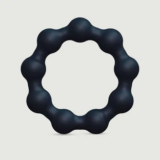 Maximize siliconen cockring met ribbels - Zwart