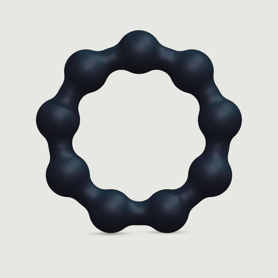 Maximize siliconen cockring met ribbels - Zwart
