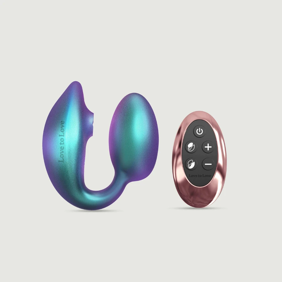 Wonderlover Premium Flexible G-Spot Vibrator with Clitoral Suction - Iridescent Turquoise