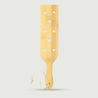 Raqueta de bambú con agujeros y correa de la serie «Wooden Love», edición Impact