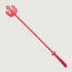 Devil's Trident Leather Crop, 67 cm - Red