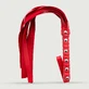Peitsche mit Lederquasten und Metallnieten am Griff – rot