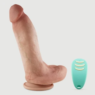 Matador 22.5 cm Realistic Remote-Controlled Silicone Vibrator with Testicles and Suction Cup - Flesh
