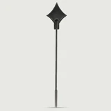 Crop de călărie cu vârf de diamant, aspect de piele, 17 cm - Negru