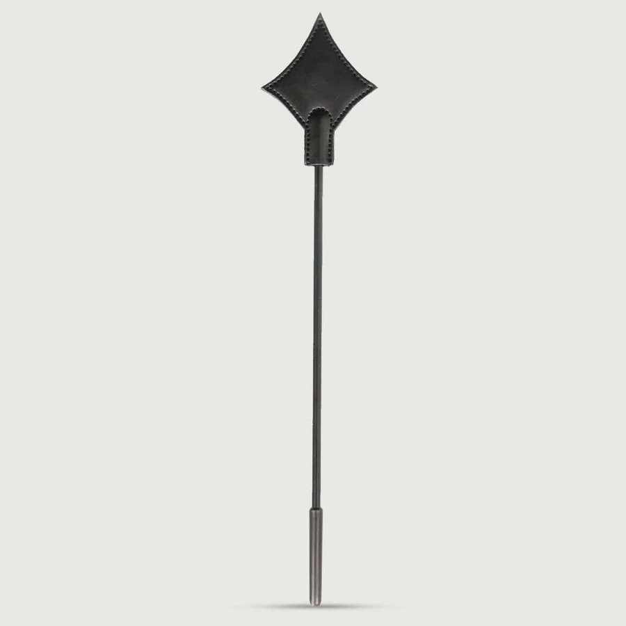 Bicz jeździecki z diamentową końcówką, imitacja skóry, 17 cm – czarny: ceny i cechy