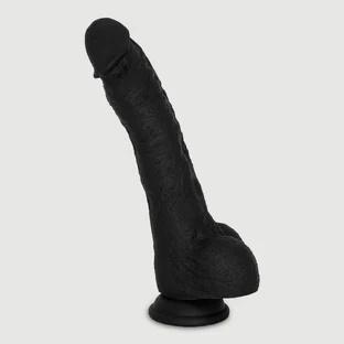 Boris 23 cm Realistic Silicone Dildo with Testicles & Suction Cup - Black