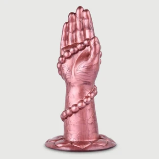 Mano de silicona para fisting con bolitas, 14 x 4,5 cm - Rosa