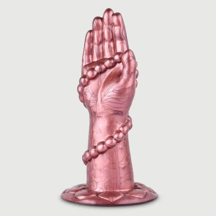 Mano de silicona para fisting con bolitas, 14 x 4,5 cm - Rosa