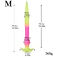 Dildo luminoso in silicone "The Deeper The Better" di medie dimensioni per penetrazione profonda, 37 x 3,3 cm - Multicolore
