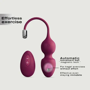 Remote-Controlled Silicone Vibrating Kegel Balls - Purple