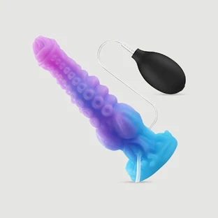 Gode en silicone « Squirting Dragon » (petit modèle) avec ventouse, 25 x 4,3 cm - Rouge