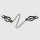 Nipple Clamps with Adjustable Pressure and Metal Chain - Black