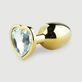 Anal Collection – Kleiner Metall-Analplug mit herzförmigem Schmuckstein – Gold/Transparent