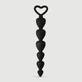 Anal Intruder Large Heart-Shaped Silicone Anal Beads - Black