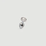 Anal Collection – Kleiner Analplug aus Metall mit rundem Schmuckstein – Silber/Transparent