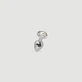 Anal Collection Small Metal Butt Plug with Round Jewel - Silver/Transparent