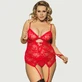 Teddy in grote maten met kanten handboeien - Rood - X-Large