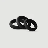 Ramrod Smooth Silikon-Penisring-Set – Schwarz