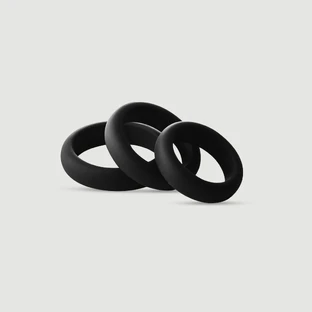 Ramrod Smooth Silikon-Penisring-Set – Schwarz